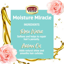 African Pride Moisture Miracle Curl Mousse 251ml. 8.5oz. Rose Water Argan Oil