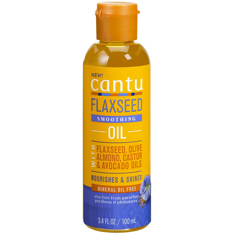 CANTU FLAXSEED OLIVE ALMOND CASTOR AVOCADO SMOOTHING OIL 100ml. 3.4oz.