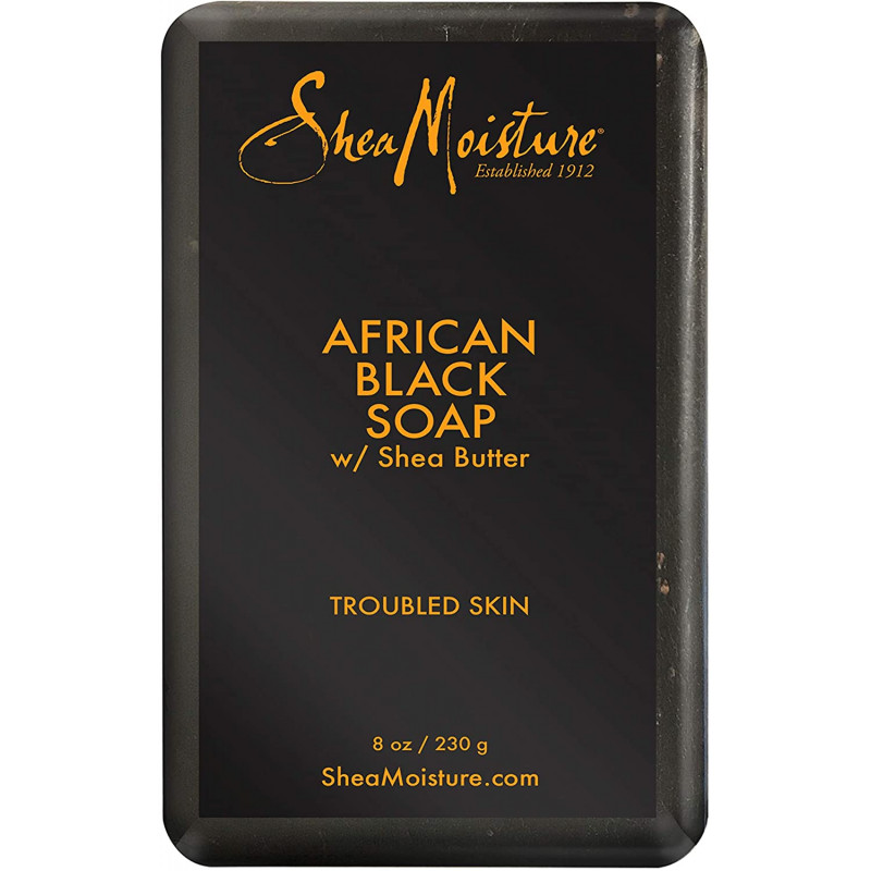SHEA MOISTURE AFRICAN BLACK SOAP 230gr. 8oz. w/shea butter. Troubled Skin