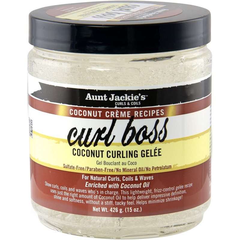 AUNT JACKIE'S CURL BOSS COCONUT CURLING GELEE 426gr. 15oz. Curls Coils Coconut Creme Recipes
