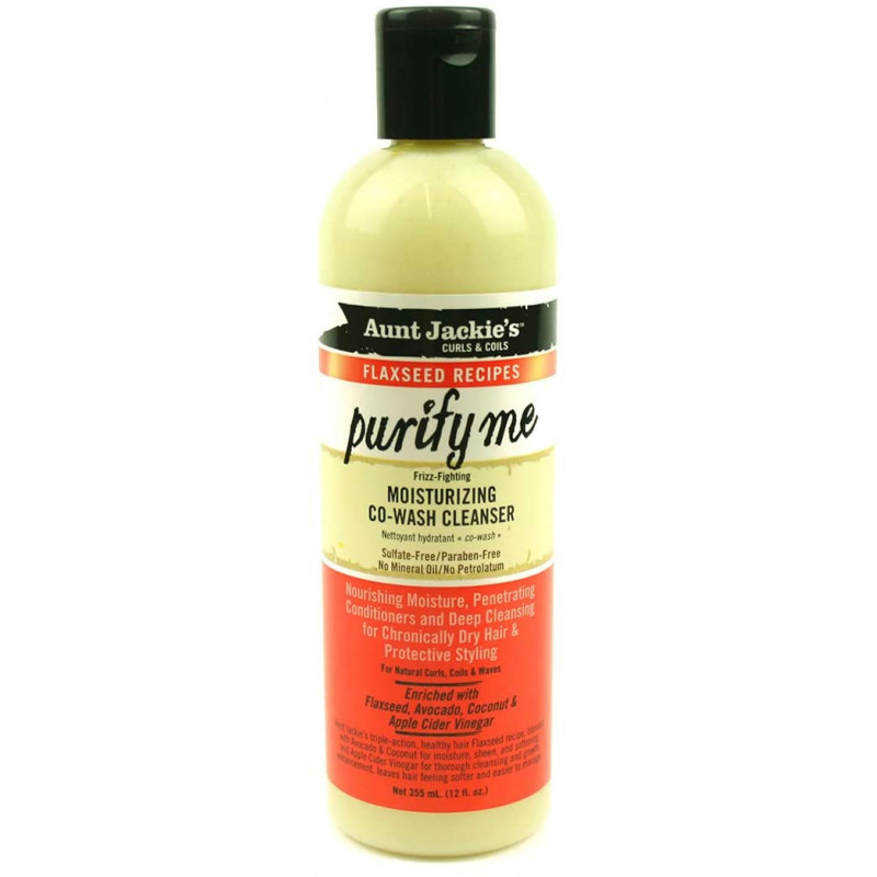 AUNT JACKIE'S PURIFY ME MOISTURIZING CO-WASH CLEANSER 355ml. 12oz. FLAXSEED RECIPES