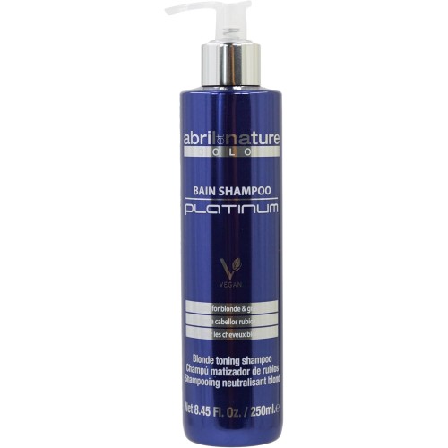 ABRILetNATURE PLATINUM SHAMPOO 250ML. matizador para cabello rubio y canas. Anti-amarillos