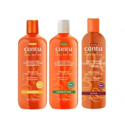 CANTU SHAMPOO-CONDITIONER-CURL ACTIVADOR CREAM SHEA BUTTER FOR NATURAL HAIR PACK 3 UNID.