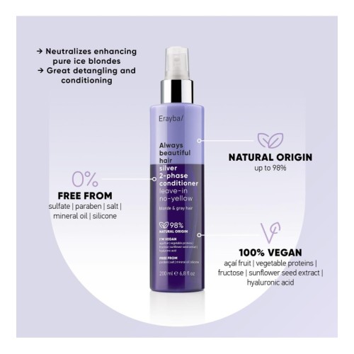 ERAYBA SILVER 2-PHASE CONDITIONER LEAVE-IN NO YELLOW 250ml. Abh/ Always beautiful hair