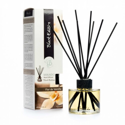 BOLES D'OLOR MIKADO FLOR DE VAINILLA BLACK EDITION REED DIFFUSER 125ml.