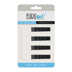 EUROSTIL CLIP ONDULADO NEGRO MATE 24UDS. REF. 04484/50