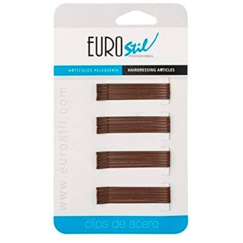 EUROSTIL CLIP ONDULADO MARRON MATE 24UDS. REF. 04484/69