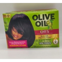 ORS OLIVE OIL KIT EXTRA STRENGTH  NO-LYE HAIR RELAXER BUILT-IN PROTECTION