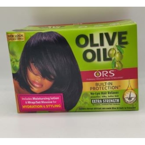 ORS OLIVE OIL KIT EXTRA STRENGTH  NO-LYE HAIR RELAXER BUILT-IN PROTECTION