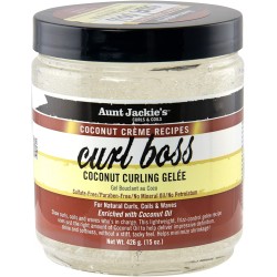 AUNT JACKIE'S CURL BOSS COCONUT CURLING GELEE 426gr. 15oz. Curls Coils Coconut Creme Recipes