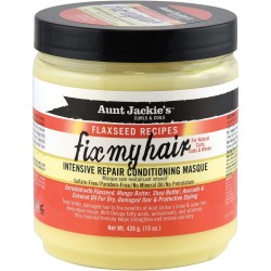 AUNT JACKIE'S FIX MY HAIR 426gr. 15oz. FLAXSEED RECIPES Intensive Repair Conditioning Masque